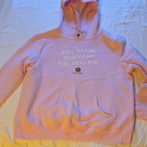 John Deere Light Pink Hoodie